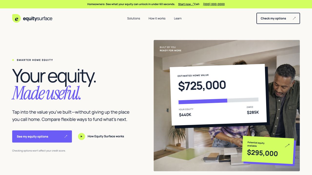 EquitySurface website homepage